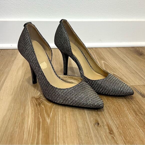 MICHAEL KORS Natalie Flex High Pump Glitter Chain Mesh Size 5.5 - Picture 2 of 8